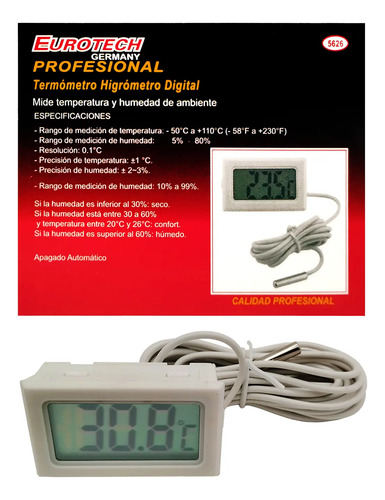 Termometro Higrometro Digital - Mide Temperatura Y Humedad