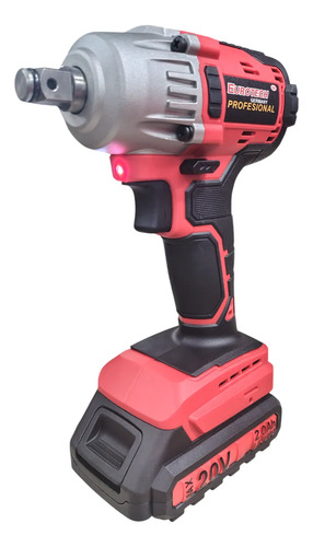 Llave Impacto 1/2 - Bateria 20v 300 Nm 2500 Rpm | Eurotech Rojo N/a