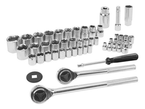 Herramienta Taller Dado Mecánico. Kit 52 Piezas Dados Plateado