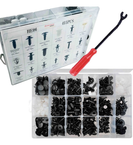 Kit 415 Broche Grampa Tapizado Paneles Autos | Eurotech Negro