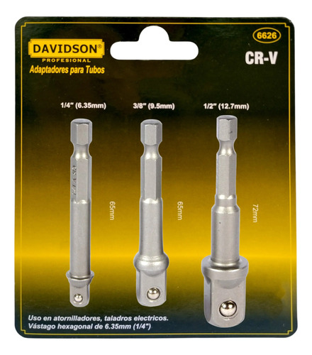 Adaptador Para Atornillador 1/4 3/8 1/2