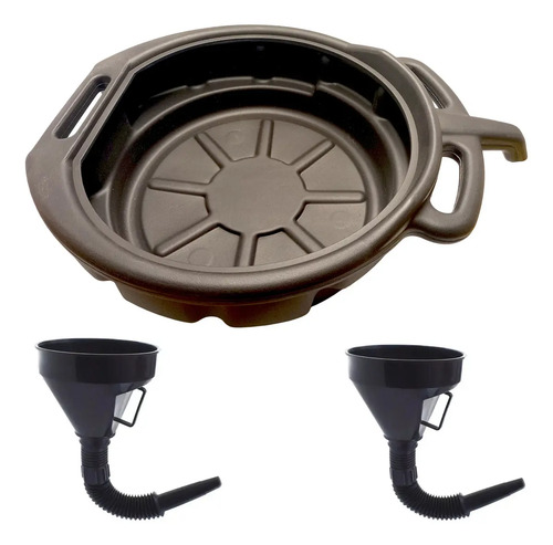 Recipiente + 2 Embudos | Líquidos Y Cambio Aceite Negro