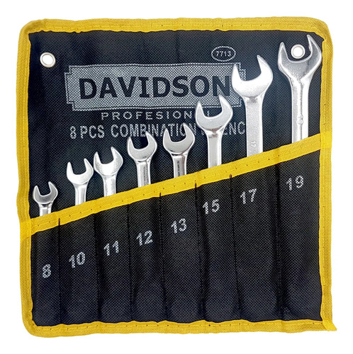 Juego De 8 Llaves Combinadas | 8-19mm. | Davidson Gris