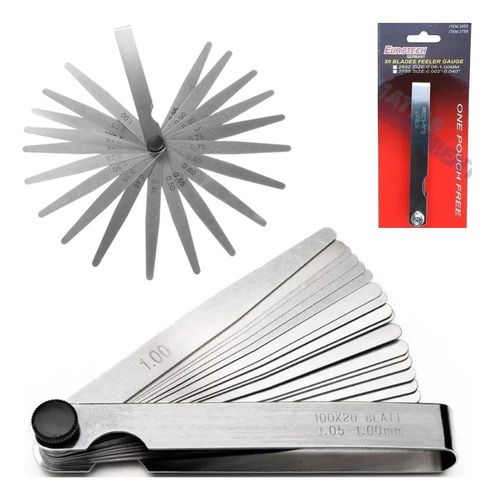Galgas Sondas 20 Hojas | 0.05-1.00mm | Ac. Inox | Eurotech