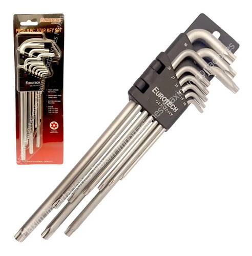 Llaves Torx T10 A T50 - Juego 9 Piezas - Eurotech